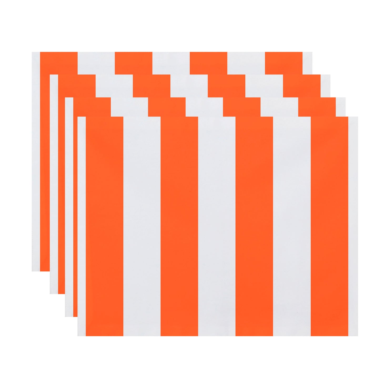 Simply Daisy, 18 x 14 Inch, Rugby Stripe, Stripe Print Placemat (Set of 4), Orange