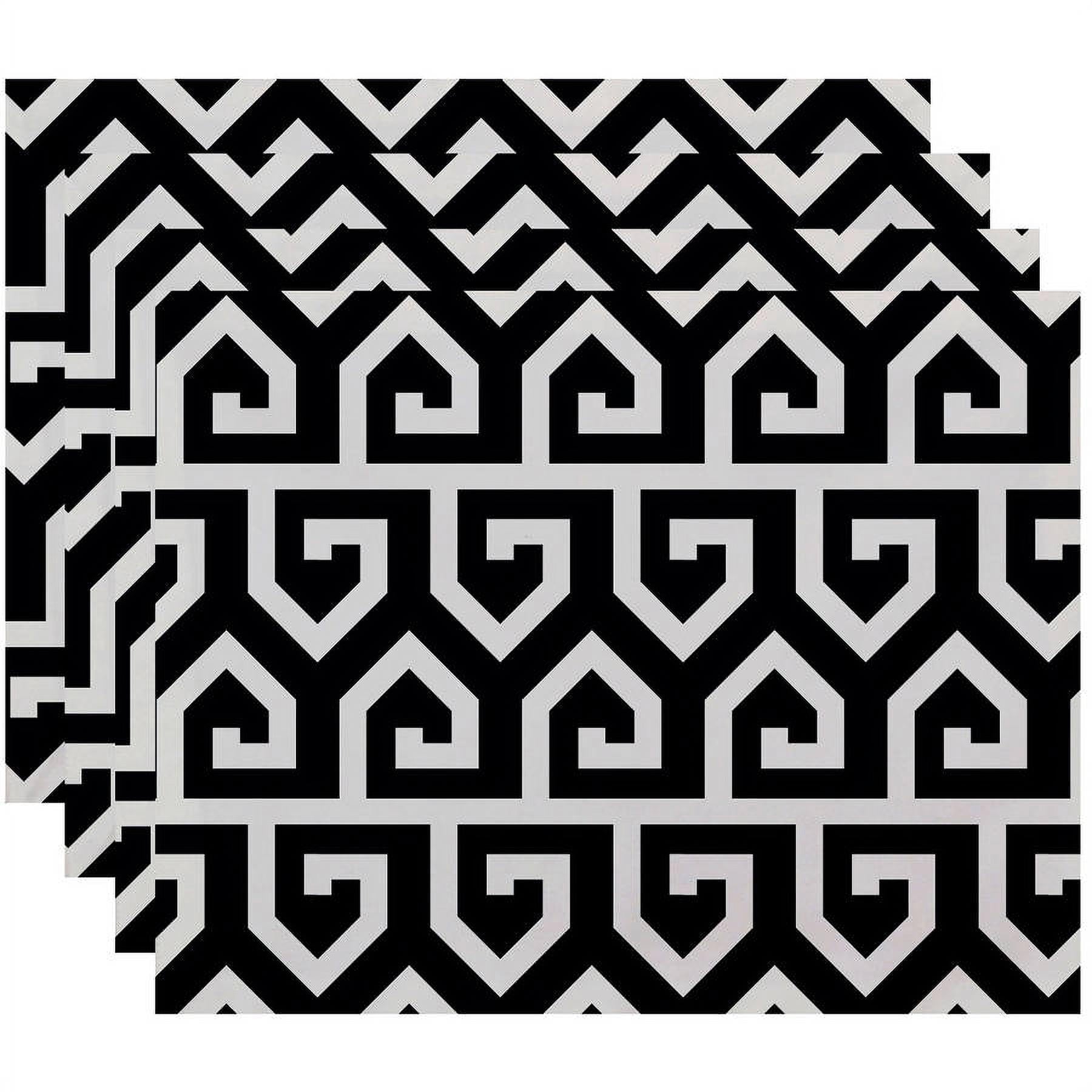 Simply Daisy 18" x 14" Keyed Up Geometric Print Placemats, Set of 4