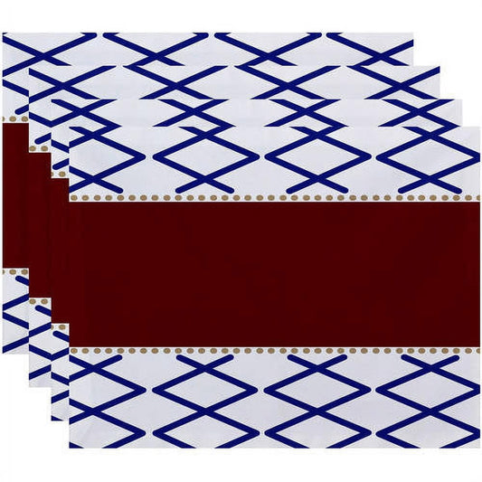 Simply Daisy 18" x 14" Knot Fancy Geometric Print Placemat, Set of 4