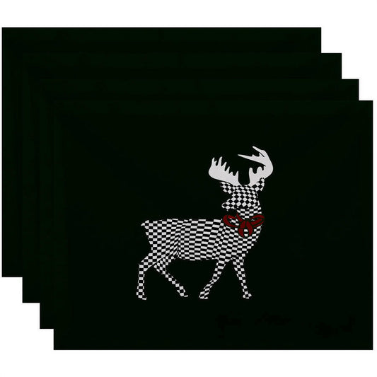 Simply Daisy 18" x 14" Merry Deer Animal Print Placemat