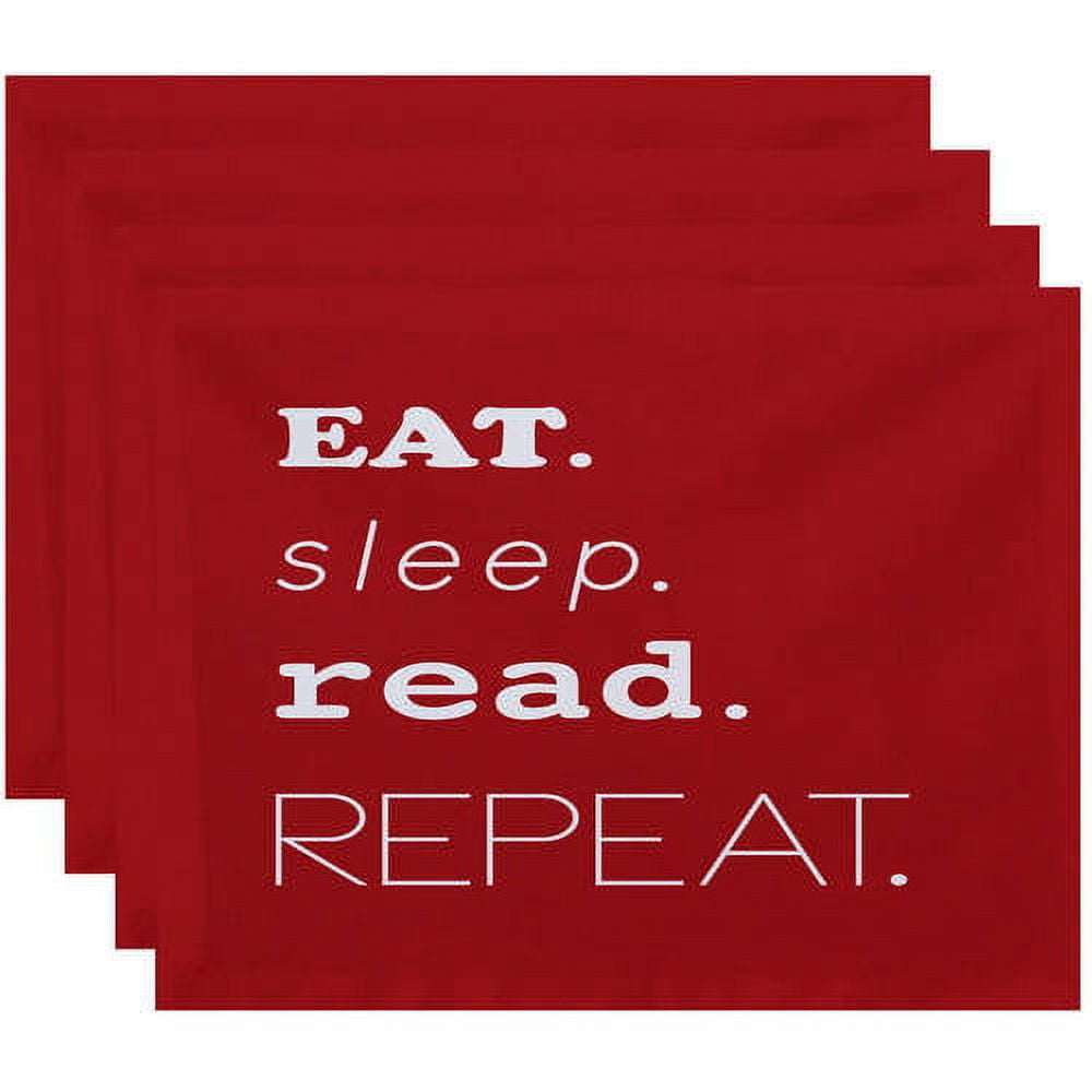 Simply Daisy 18" x 14" My Mantra Word Print Placemats, Set of 4