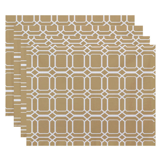Simply Daisy 18" x 14" O the Fun Geometric Print Placemat, Set of 4