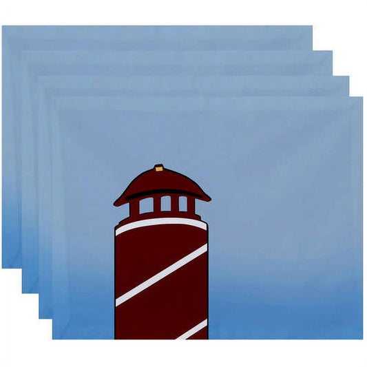 Simply Daisy 18" x 14" Safe Harbor (navy one) Geometric Print Placemats, Set of 4