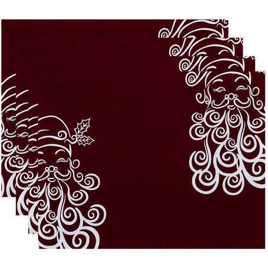 Simply Daisy 18" x 14" Santa Baby Holiday Print Placemats, Set of 4