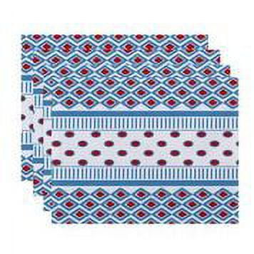 Simply Daisy 18" x 14" Scrambled Prints Geometric Print Placemat (Set of 4)