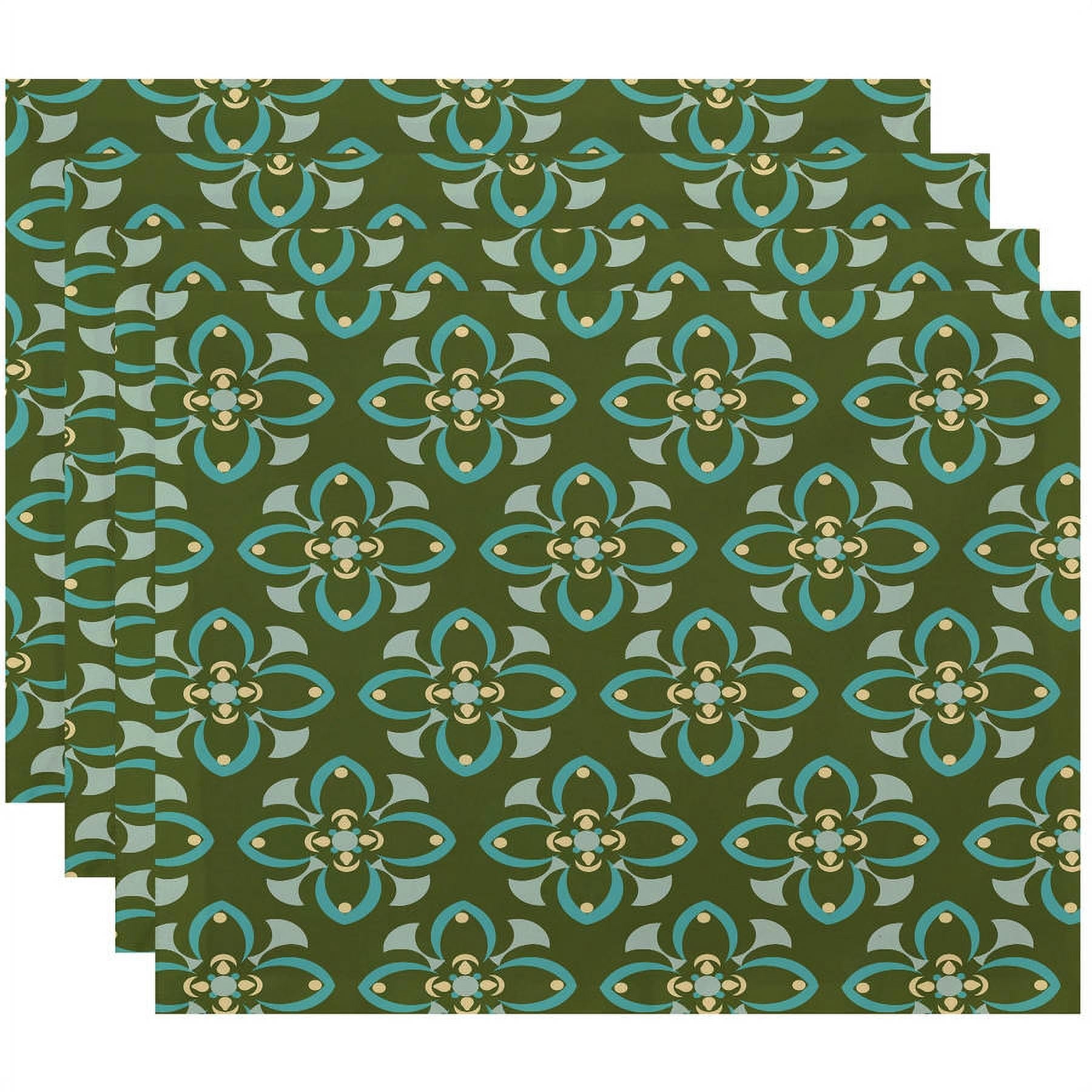Simply Daisy 18" x 14" Trumpet Flower Geometric Print Placemat