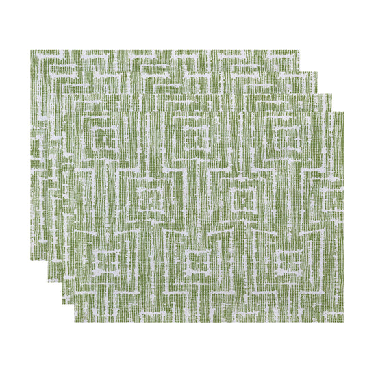 Simply Daisy 18" x 14" Woven Tiki Geometric Print Placemat (Set of 4)