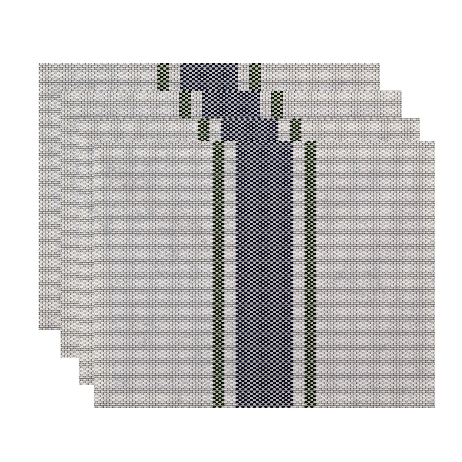 Simply Daisy, 18 x 14 inch, Grain Sack Placemat (set of 4), Navy Blue