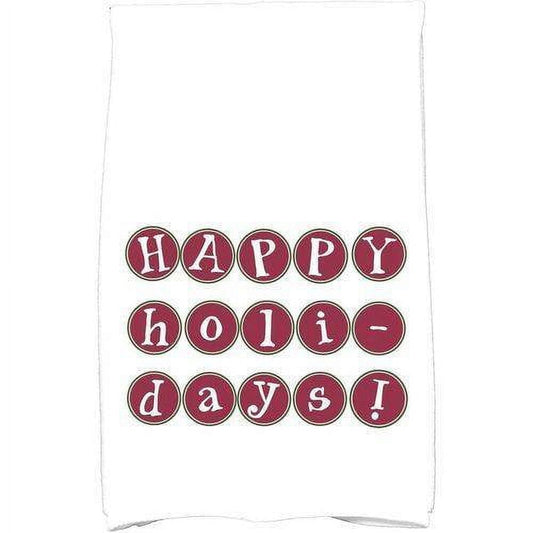 Simply Daisy 18" x 30" Happy Holidays Too Holiday Word Print Kitchen Towel