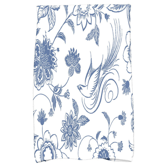 Simply Daisy 18" x 30" Traditional Bird Floral Floral Print Hand Towel