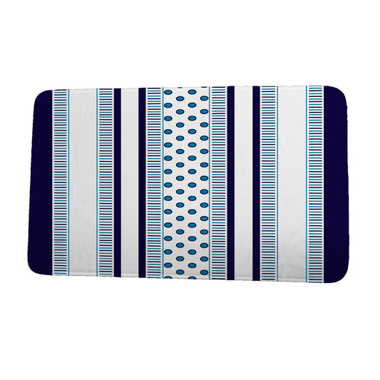 Simply Daisy 24" x 17" Plush Microfiber Blue Comb Dot Bath Mat