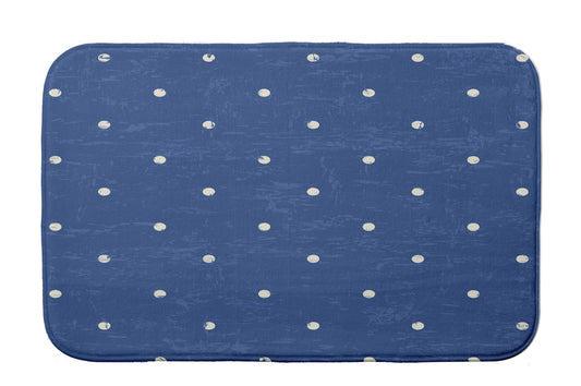 Simply Daisy 24" x 17" Plush Microfiber Blue Dorothy Dot Bath Mat