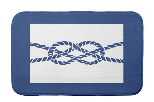 Simply Daisy 24" x 17" Plush Microfiber Blue Nautical Knot Bath Mat