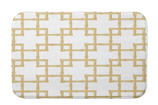 Simply Daisy 24" x 17" Plush Microfiber Yellow Bamboo Bath Mat
