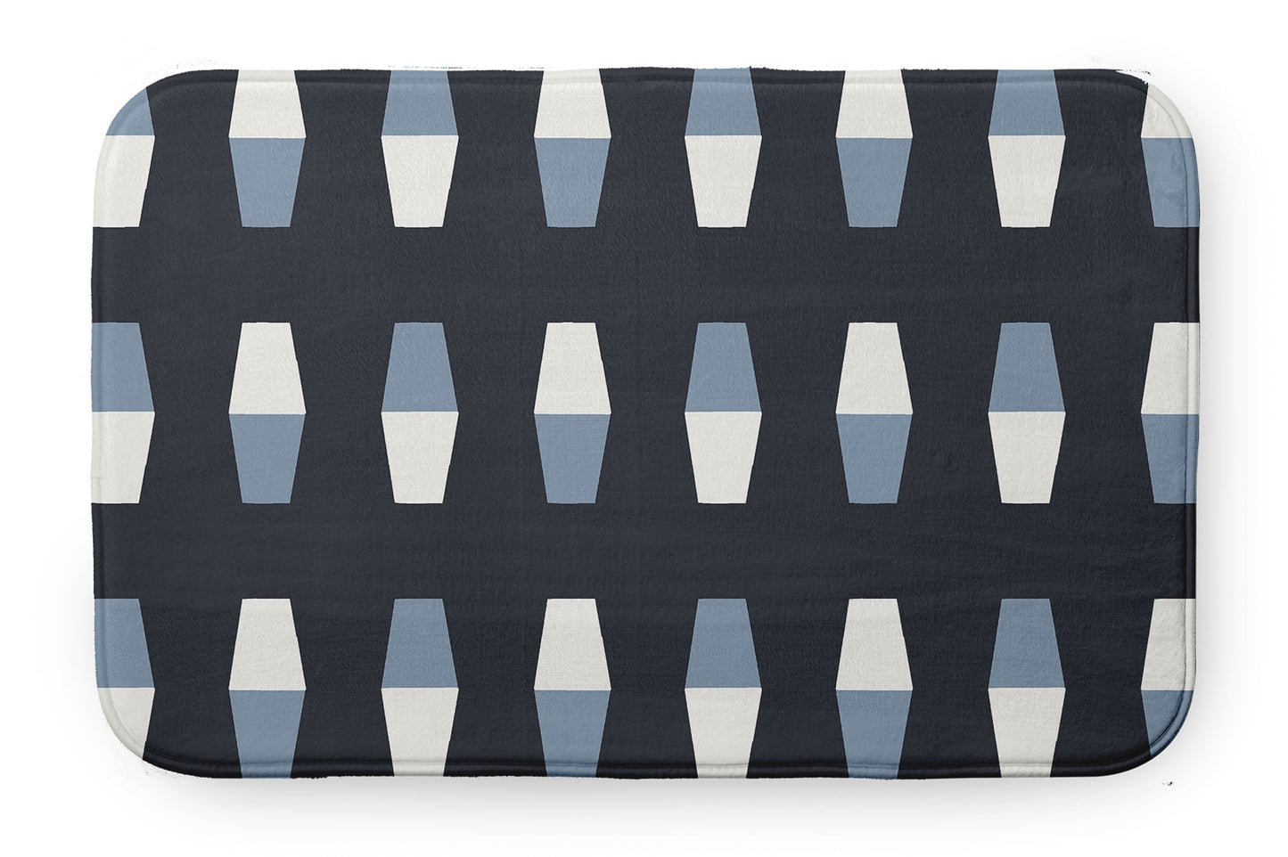 Simply Daisy 34" x 21" Bowling Pins Bathmat, Shark Blue