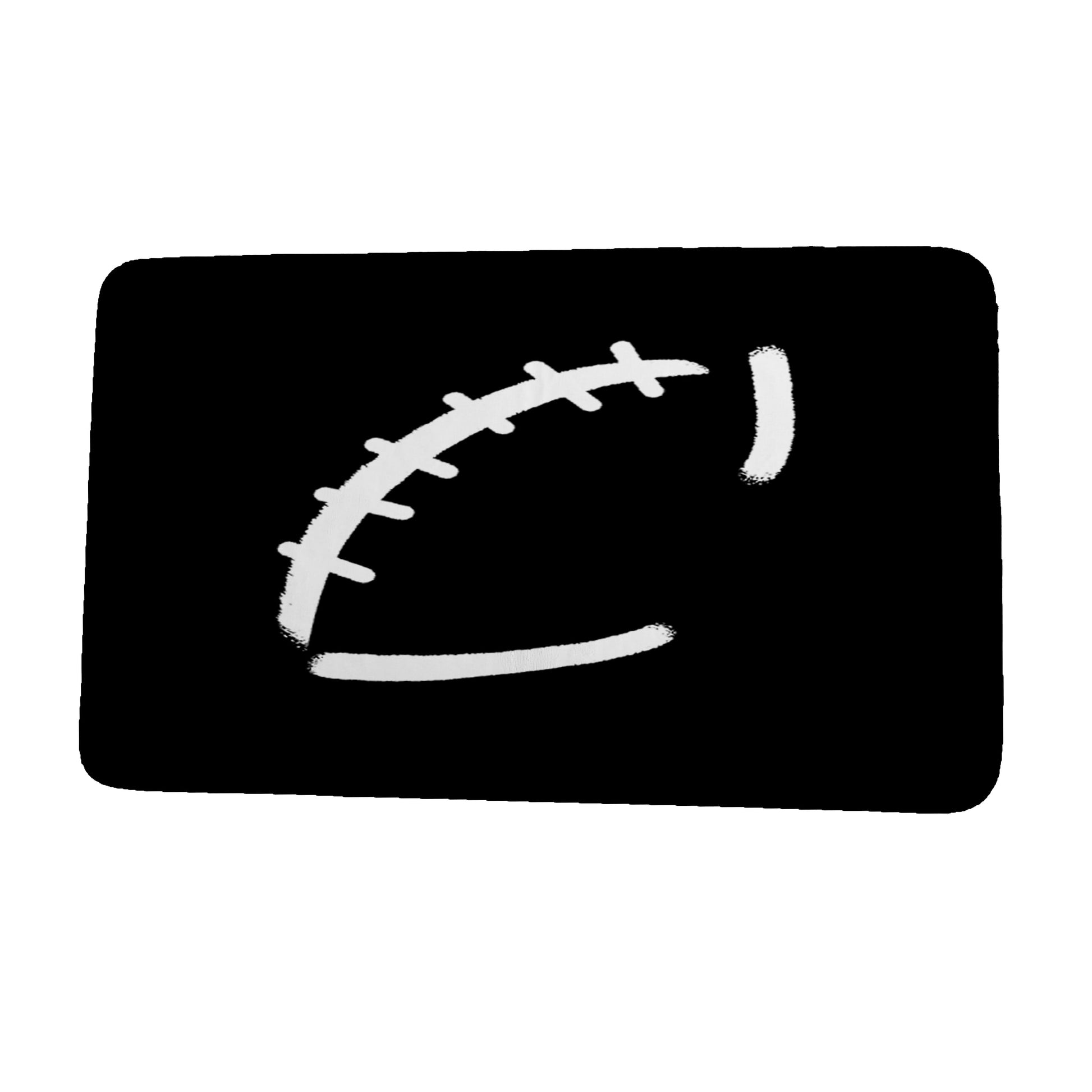 Simply Daisy 34" x 21" Plush Microfiber Black Football Bath Mat