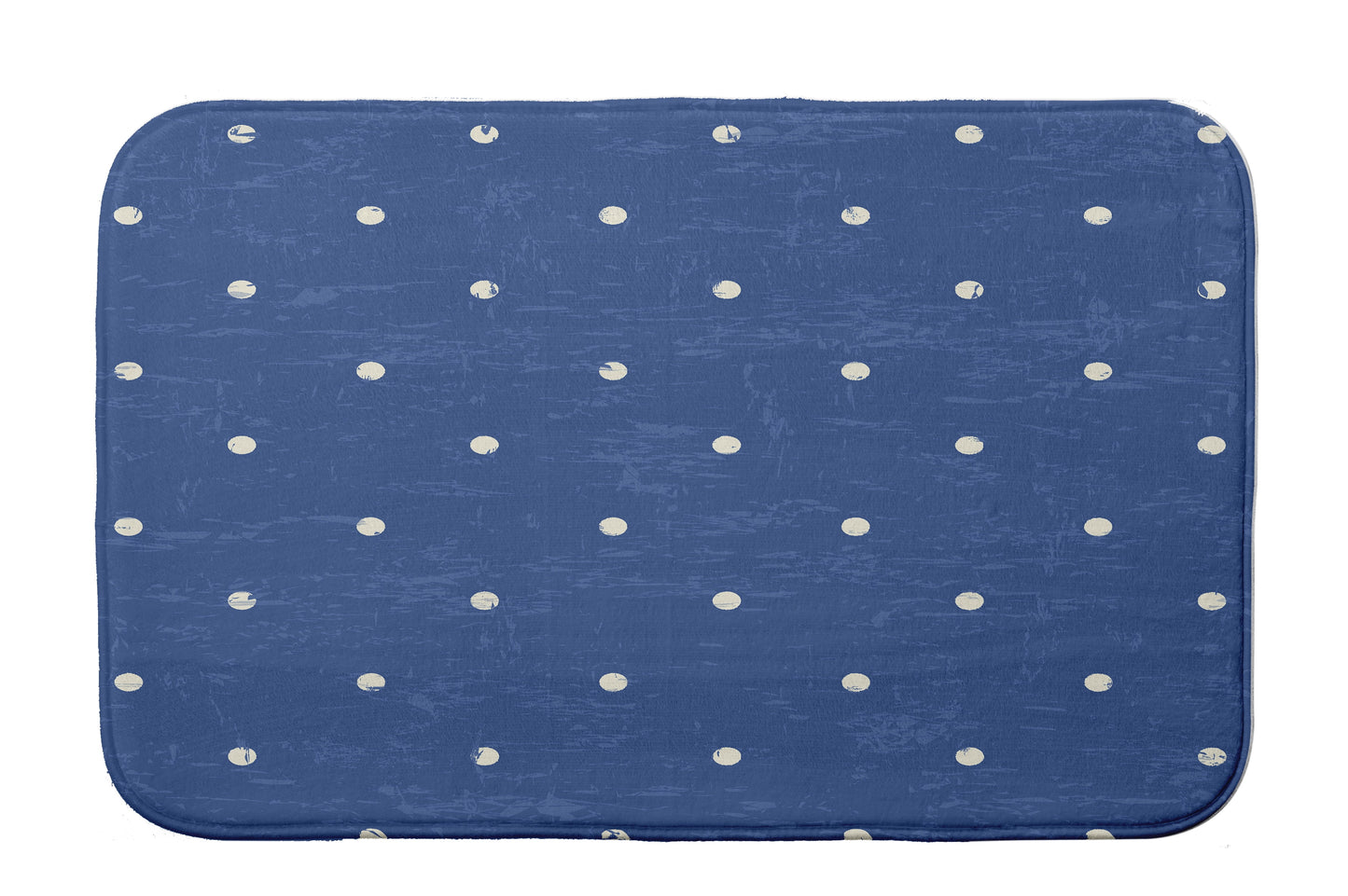 Simply Daisy 34" x 21" Plush Microfiber Blue Dorothy Dot Bath Mat