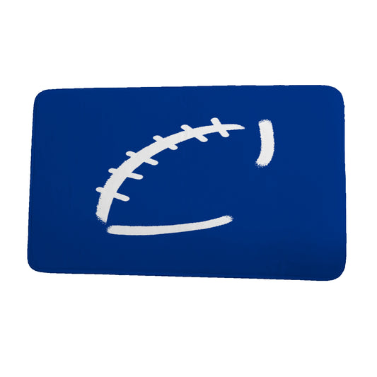 Simply Daisy 34" x 21" Plush Microfiber Blue Football Bath Mat