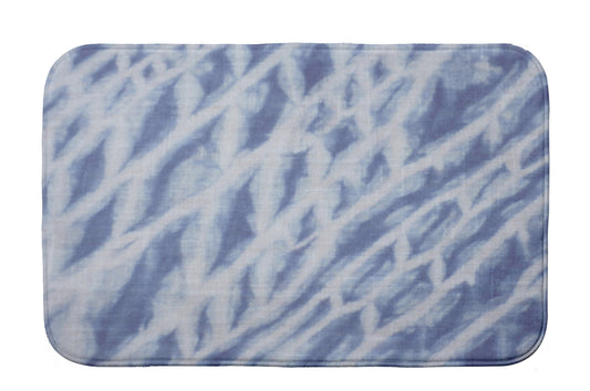 Simply Daisy 34" x 21" Plush Microfiber Blue Shibori Stripe Bath Mat