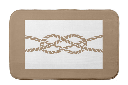 Simply Daisy 34" x 21" Plush Microfiber Brown Nautical Knot Bath Mat