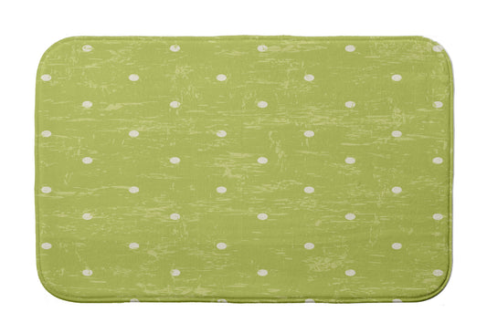 Simply Daisy 34" x 21" Plush Microfiber Green Dorothy Dot Bath Mat