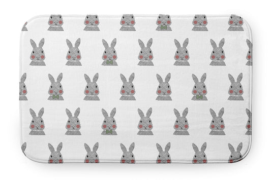 Simply Daisy 34" x 21" Plush Microfiber Laurel Tree Green Bunny Fluffle Easter Bath Mat