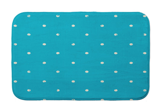 Simply Daisy 34" x 21" Plush Microfiber Turquoise Dorothy Dot Bath Mat