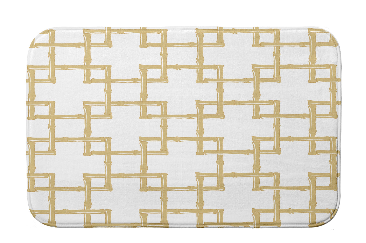 Simply Daisy 34" x 21" Plush Microfiber Yellow Bamboo Bath Mat