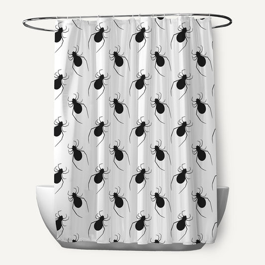 Simply Daisy 70" W x 73" H Spider Pattern Polyester Shower Curtain, White