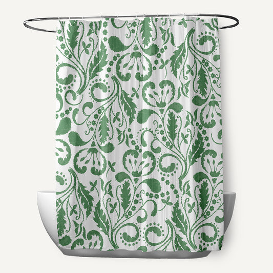 Simply Daisy 70" W x 73" L Aurora Polyester Shower Curtain, Green [1 Ct]