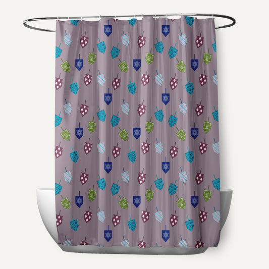 Simply Daisy 70" W x 73" L Dreidel Pattern Polyester Shower Curtain, Light Purple [1 Ct]