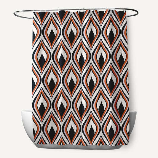 Simply Daisy 70" W x 73" L Feathers Polyester Shower Curtain, Black [1 Ct]