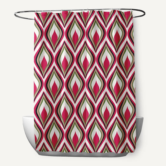 Simply Daisy 70" W x 73" L Feathers Polyester Shower Curtain, Fuschia [1 Ct]
