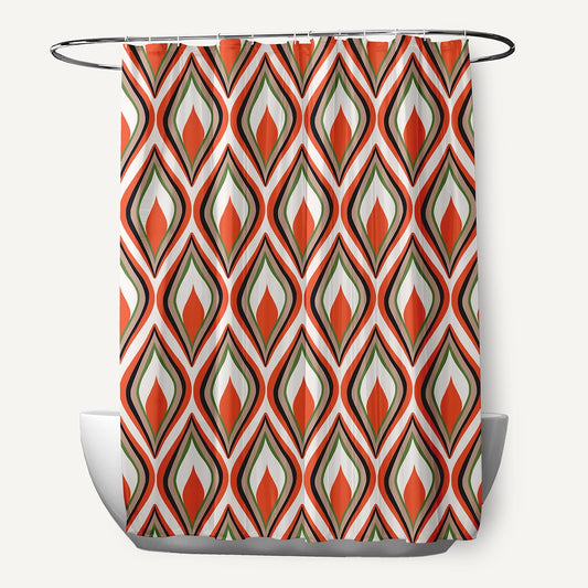 Simply Daisy 70" W x 73" L Feathers Polyester Shower Curtain, Harvest Orange [1 Ct]