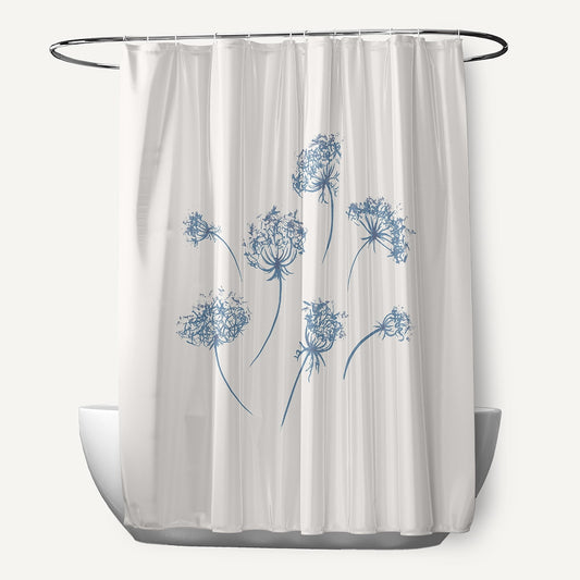Simply Daisy 70" W x 73" L Just Dandy Polyester Shower Curtain, Blue [1 Ct]