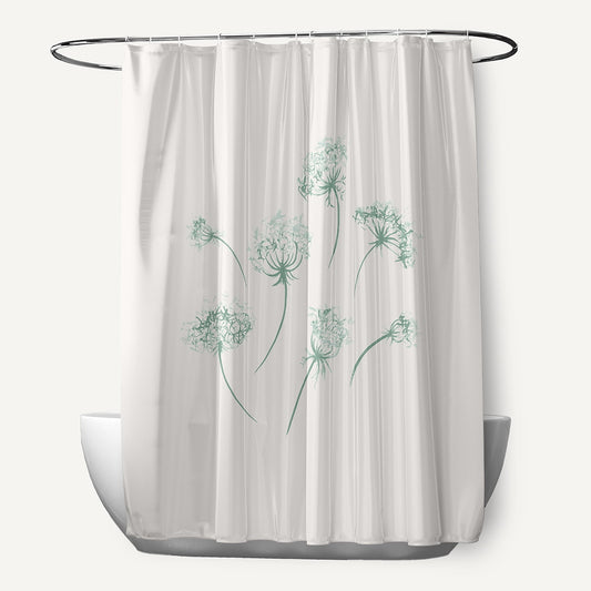 Simply Daisy 70" W x 73" L Just Dandy Polyester Shower Curtain, Green [1 Ct]