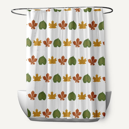 Simply Daisy 70" W x 73" L Leaf Stripe Polyester Shower Curtain, Scallion [1 Ct]