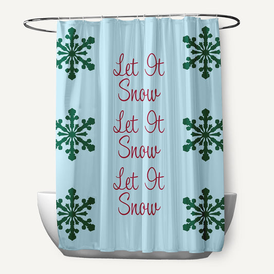 Simply Daisy 70" W x 73" L Let It Snow Polyester Shower Curtain, Omar [1 Ct]