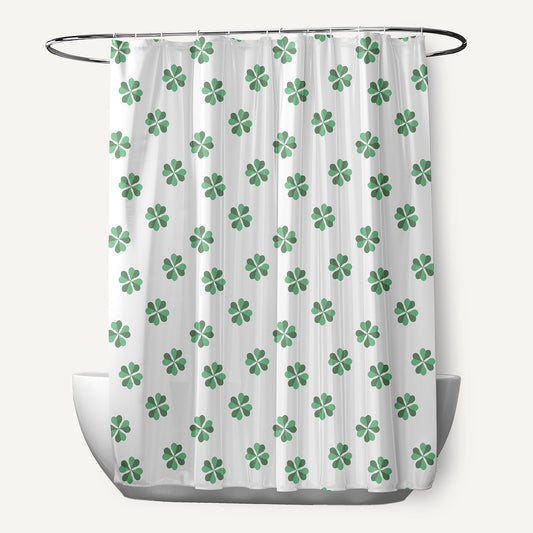 Simply Daisy 70" W x 73" L Lucky Patch Polyester Shower Curtain, Laurel Tree Green [1 Ct]