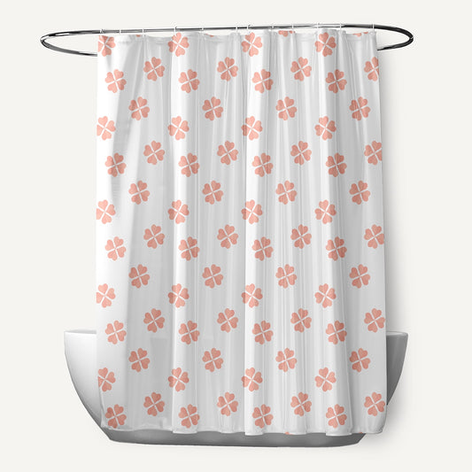 Simply Daisy 70" W x 73" L Lucky Patch Polyester Shower Curtain, Sunwashed Red [1 Ct]