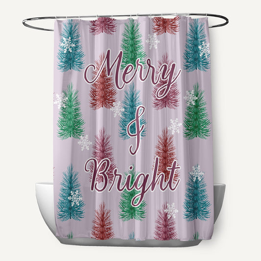 Simply Daisy 70" W x 73" L Merry and Bright Polyester Shower Curtain, Light Purple [1 Ct]