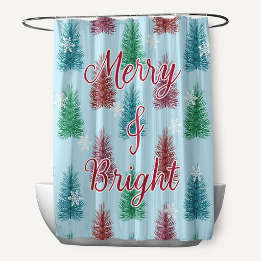 Simply Daisy 70" W x 73" L Merry and Bright Polyester Shower Curtain, Omar [1 Ct]