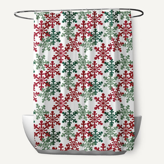 Simply Daisy 70" W x 73" L Snow Fall Polyester Shower Curtain, Haute Red [1 Ct]