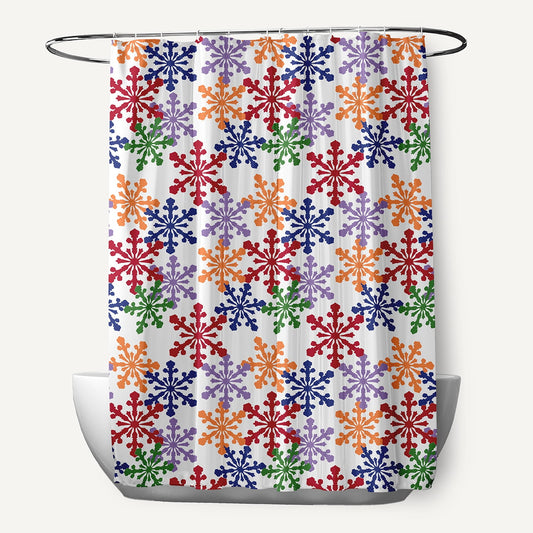 Simply Daisy 70" W x 73" L Snow Fall Polyester Shower Curtain, Orange [1 Ct]