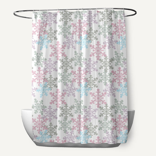 Simply Daisy 70" W x 73" L Snow Fall Polyester Shower Curtain, Pink Icing [1 Ct]
