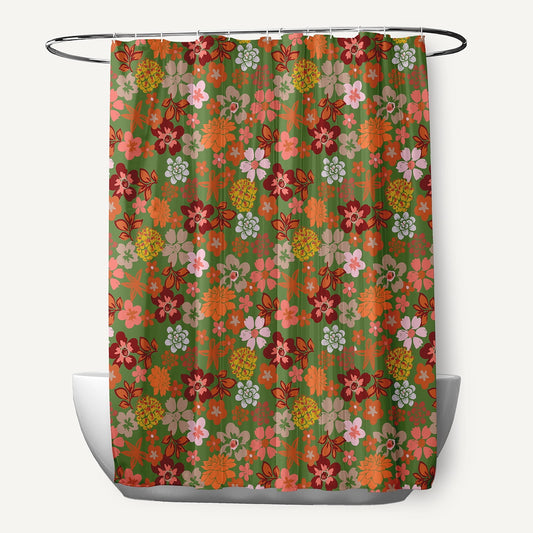 Simply Daisy 70" W x 73" L Succulent Garden Polyester Shower Curtain, Scallion [1 Ct]