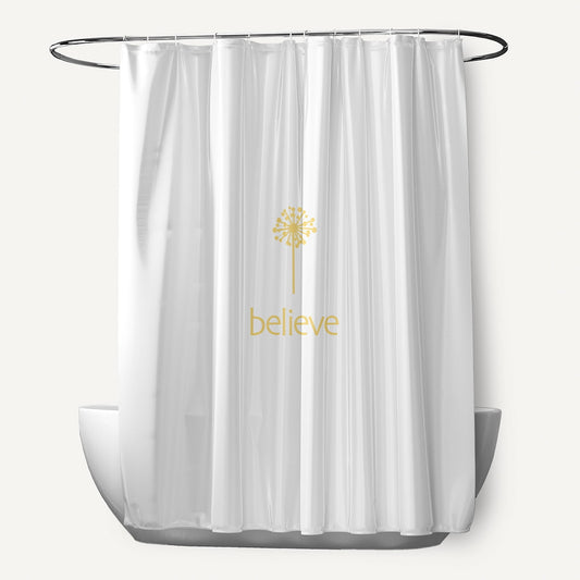 Simply Daisy 71" x 74" Make a Wish Word Print Shower Curtain