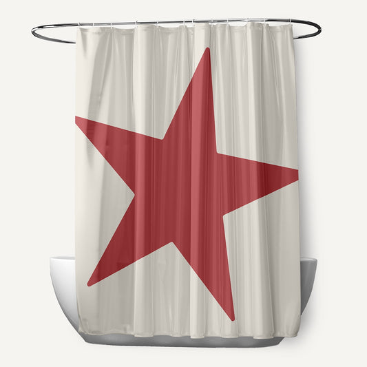 Simply Daisy Big Star LiGonberry Red 70" w x 73" h Shower Curtain