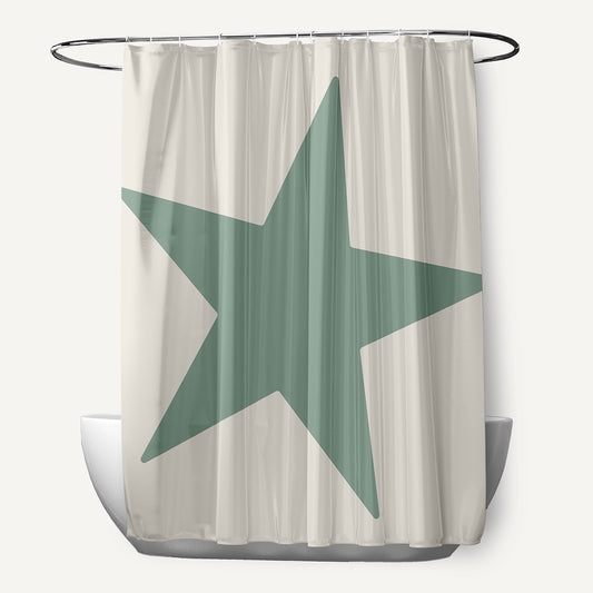 Simply Daisy Big Star Sage 70" w x 73" h Shower Curtain