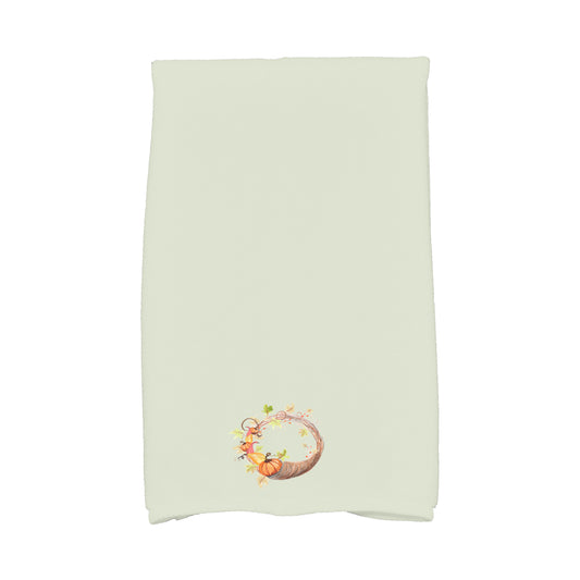 Simply Daisy Cornicopia Wreath 16 x 25 Inch Light green Fall Print Kitchen Towel